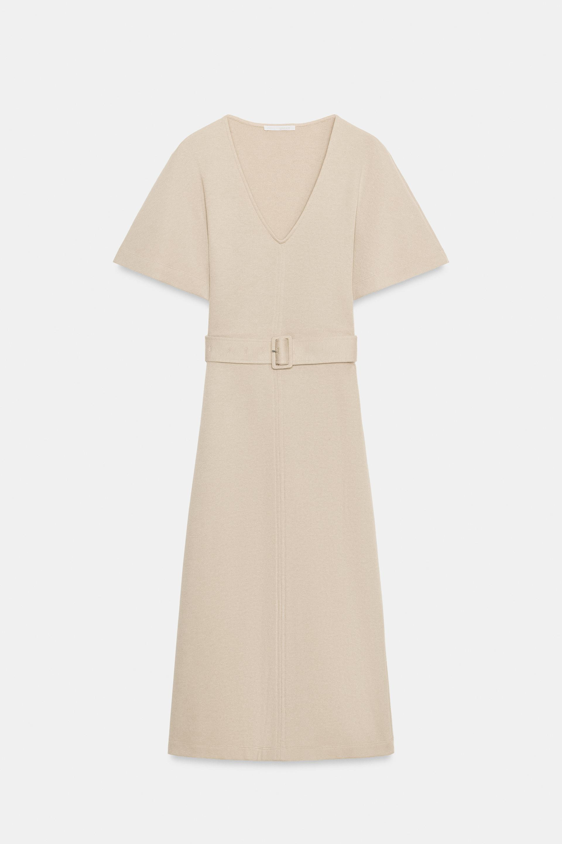 SOFT MIDI DRESS WITH BELT | Zara US
