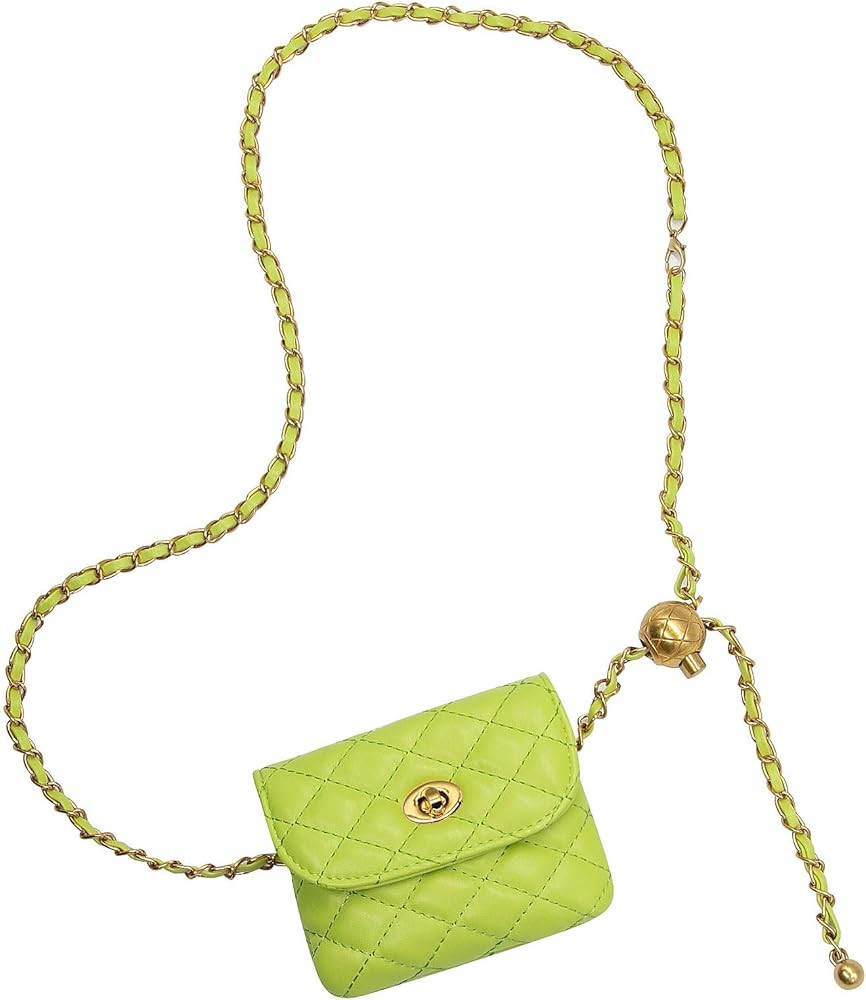 YAMEIZE PU Leather Chain Belt Bag for Women - Crossbody Waist Bag Fanny Pack Detachable Belt Chai... | Amazon (US)