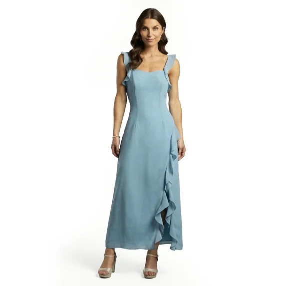 David’s Bridal, The Edit by DB Studio Women's Formal Ruffle Sheath Dress, Ankle Length, Chiffon | Walmart (US)