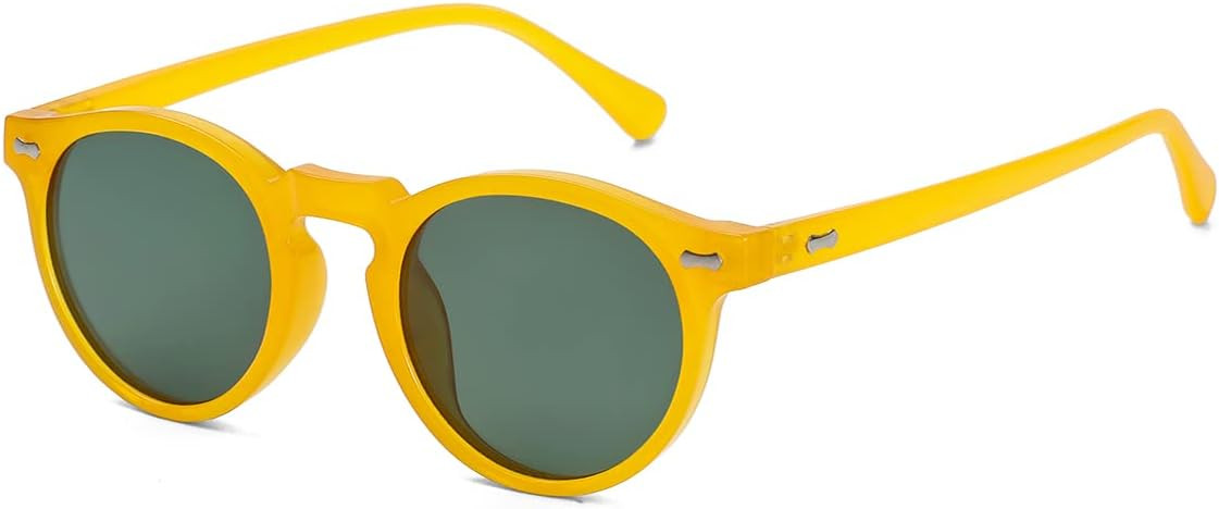 Gleyemor Vintage Polarized Sunglasses for Men Round Sunglasses UV400 Protection Retro Hand-crafte... | Amazon (US)