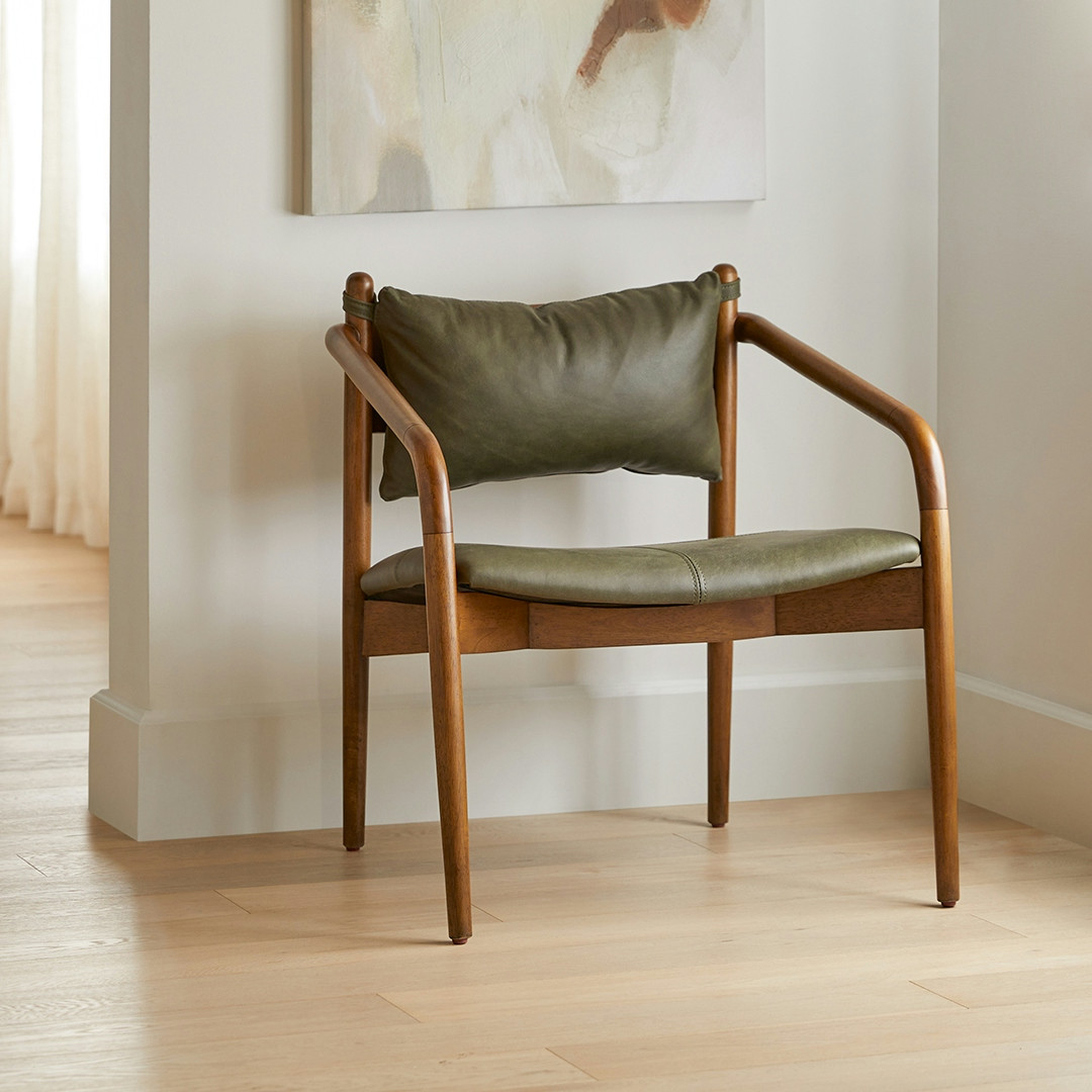 Lento 25" Leather Lounge Chair - Charme Green | Article
