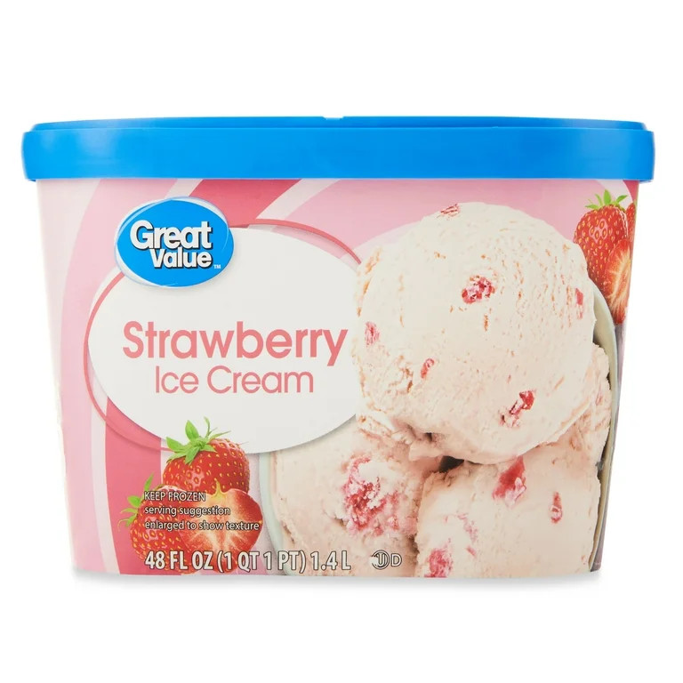 Great Value Strawberry Ice Cream, 48 fl oz | Walmart (US)