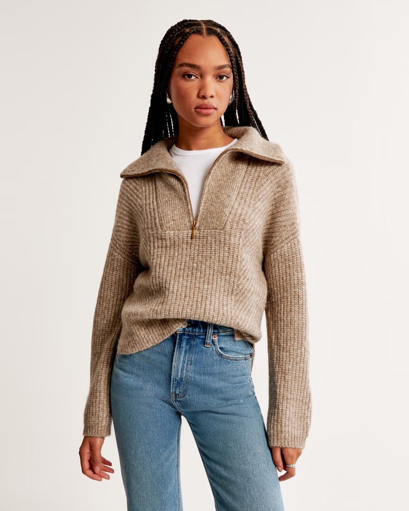 Women's Half-Zip Sweater | Women's | Abercrombie.com | Abercrombie & Fitch (US)