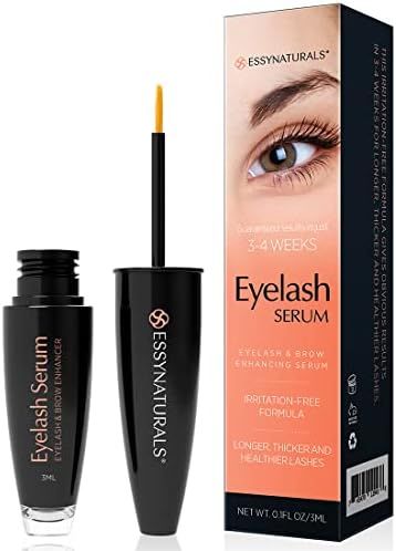 EssyNaturals Eyelash and Brow Growth Serum Irritation Free Formula, 3 Months Supply (3ml) | Amazon (US)