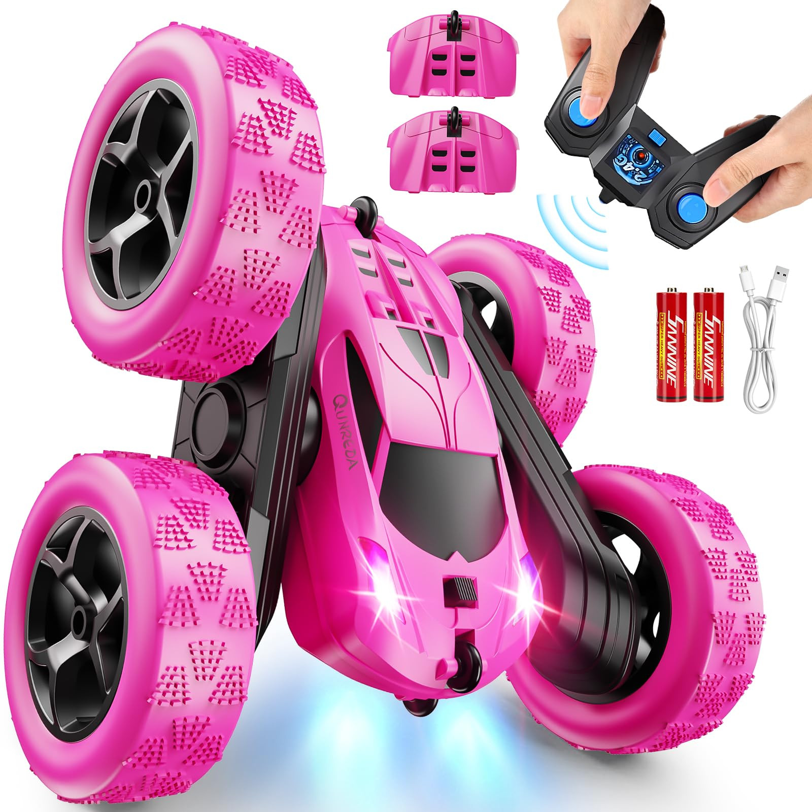 RC Cars, Rose Remote Control Car for Girls, 2.4 GHZ Double Sided RC Stunt Car 360° Rotating Remo... | Amazon (US)