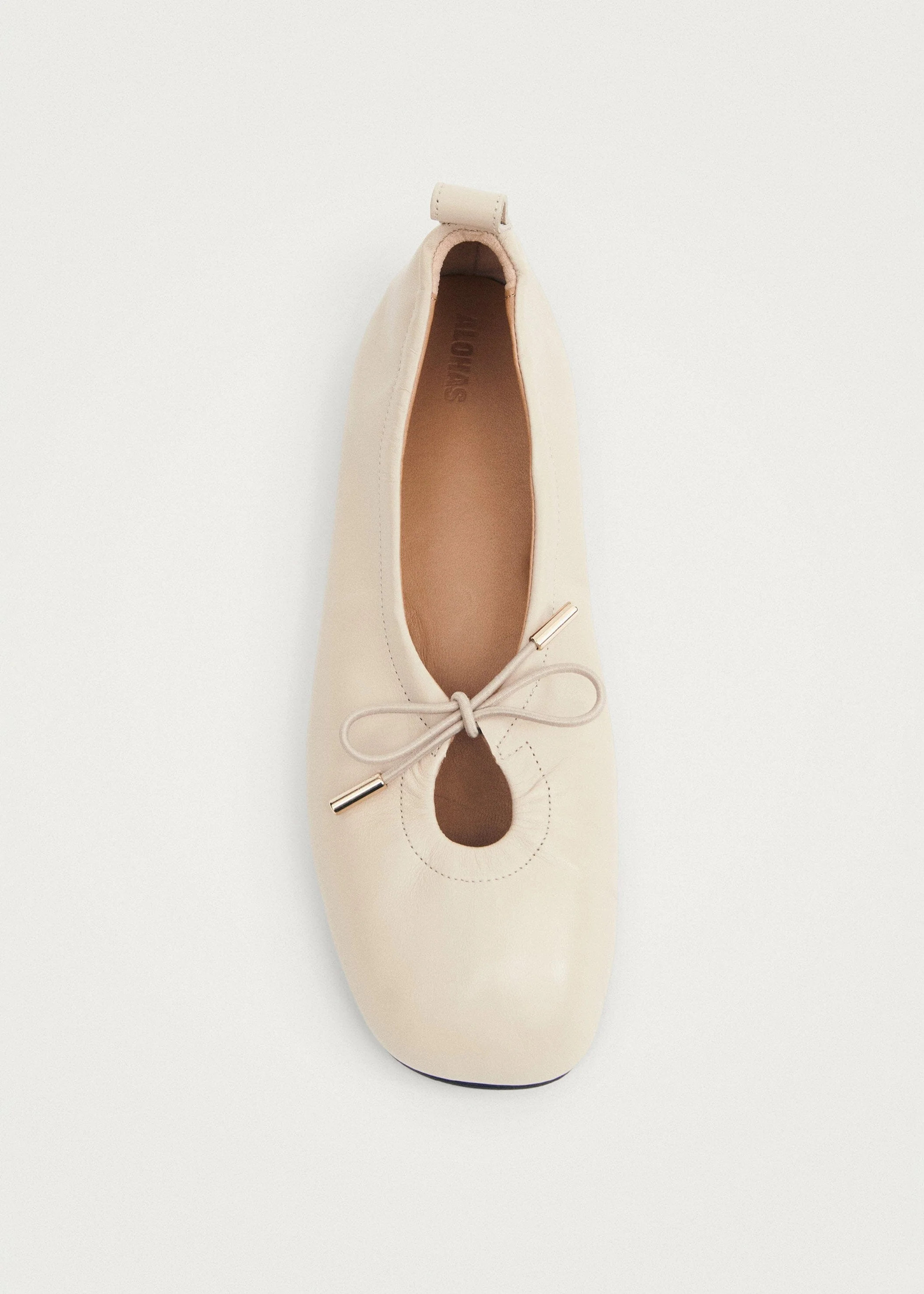 Rosalind Cream Leather Ballet Flats | ALOHAS (Global)