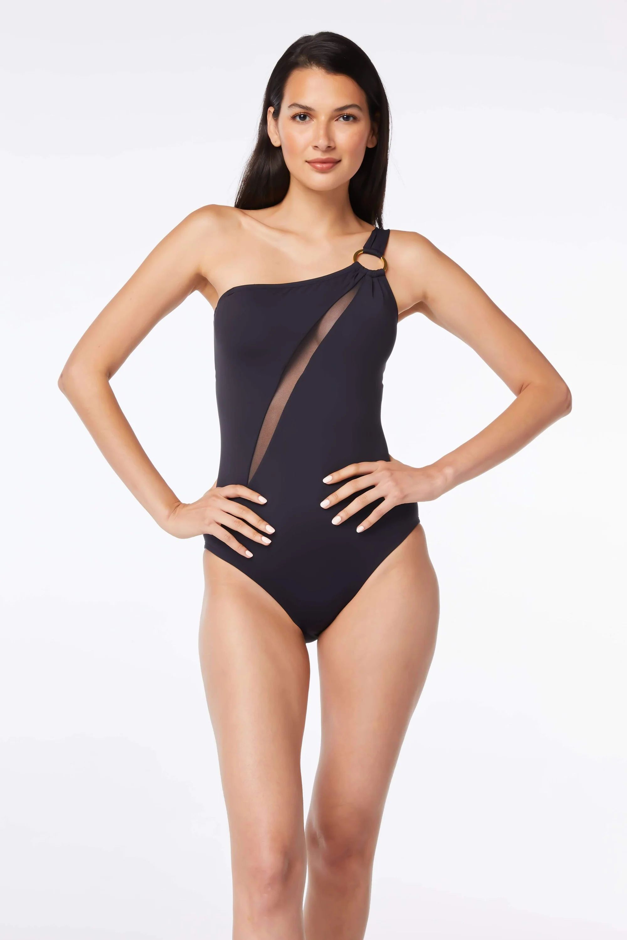 One Piece One Shoulder Mesh Swimsuit | Bleu Rod Beattie Swimwear