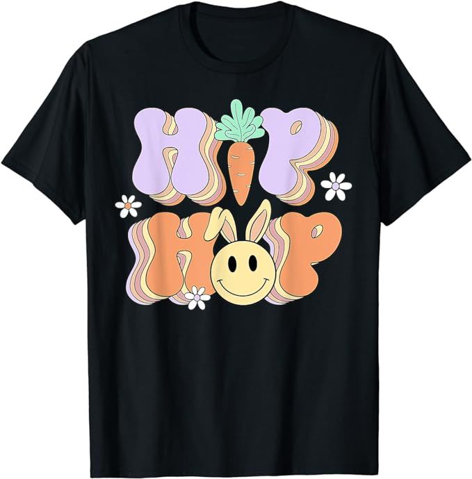 etro Groovy Easter Day Hip Hop Cute Rabbit Bunny Carrot T-Shirt | Amazon (US)