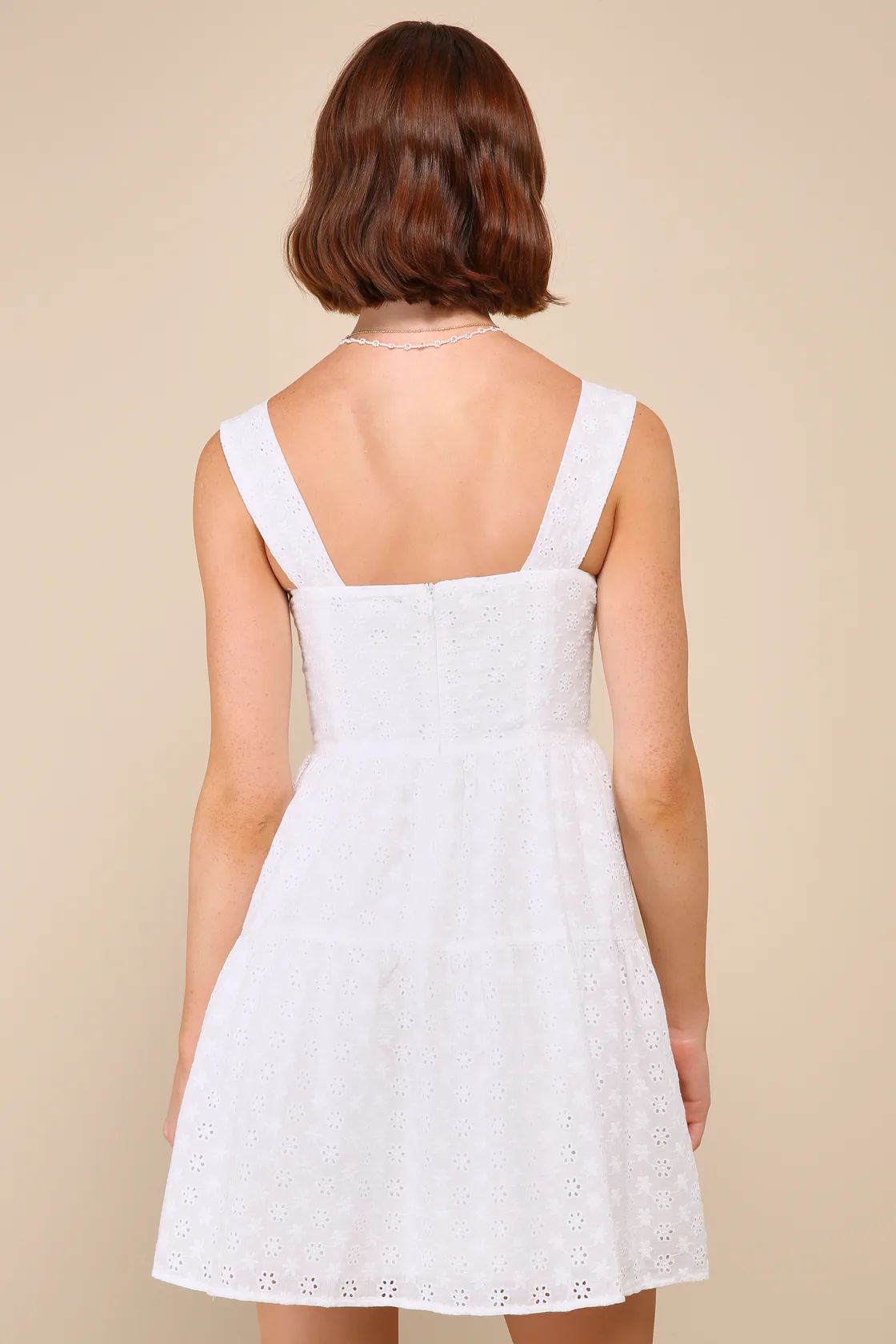 Profound Sweetness White Eyelet Bustier Mini Dress | Lulus