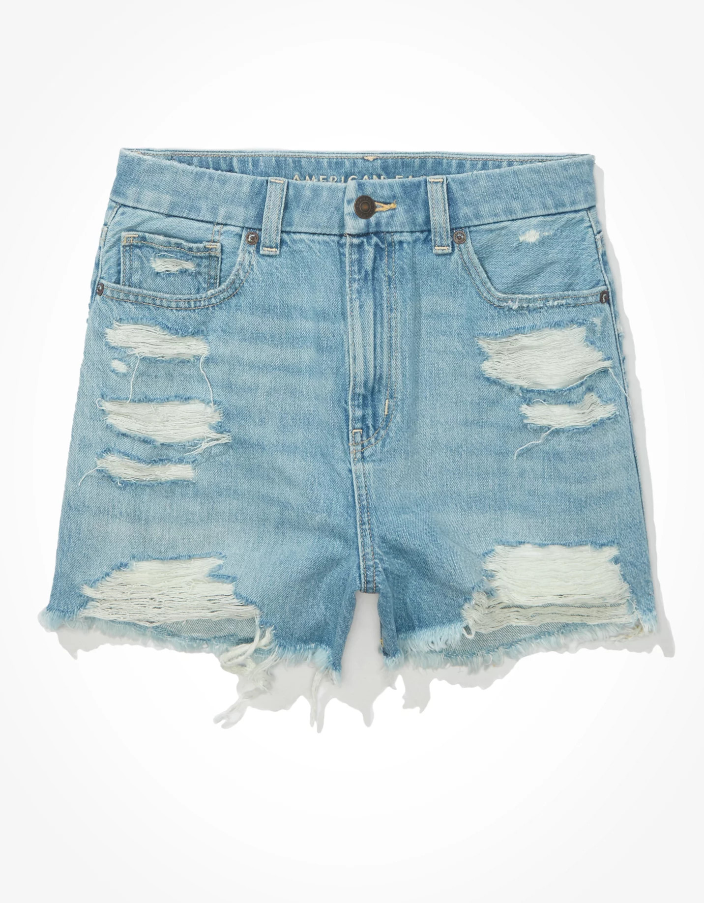 AE Curvy Denim Mom Shorts | American Eagle Outfitters (US & CA)