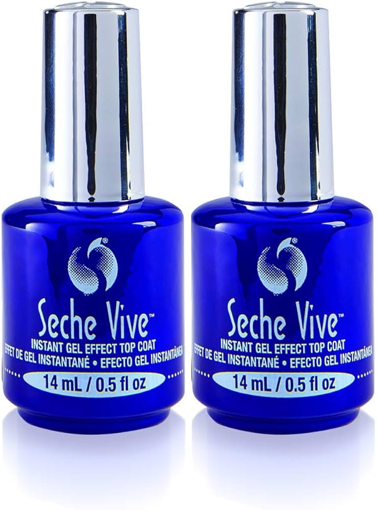 Seche Vive Instant Gel Effect Top Coat, Nail Polish for Manicure and Pedicure, 0.5 oz, 2-pack | Amazon (US)