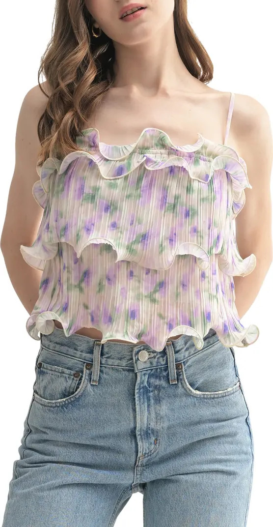 Lush Pleated Ruffle Tiered Crop Top | Nordstromrack | Nordstrom Rack