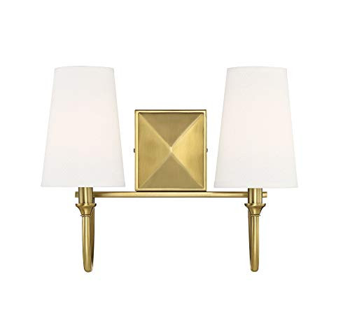 Savoy House 8-2542-2-322 Cameron Warm Brass 2-Light Bathroom Vanity Light (15" W x 12" H) - - Ama... | Amazon (US)