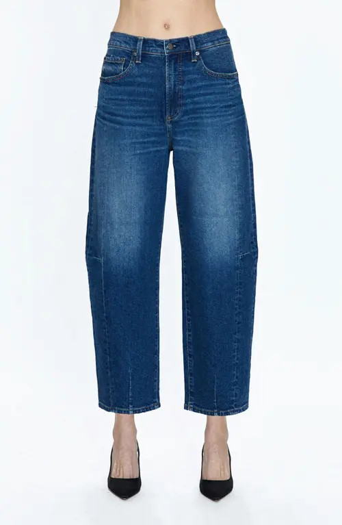 Pistola Eli High Waist Crop Barrel Leg Jeans in Mixer at Nordstrom, Size 24P | Nordstrom