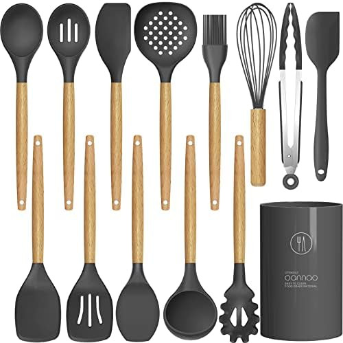 14 Pcs Silicone Cooking Utensils Kitchen Utensil Set - 446°F Heat Resistant,Turner Tongs, Spatul... | Amazon (US)