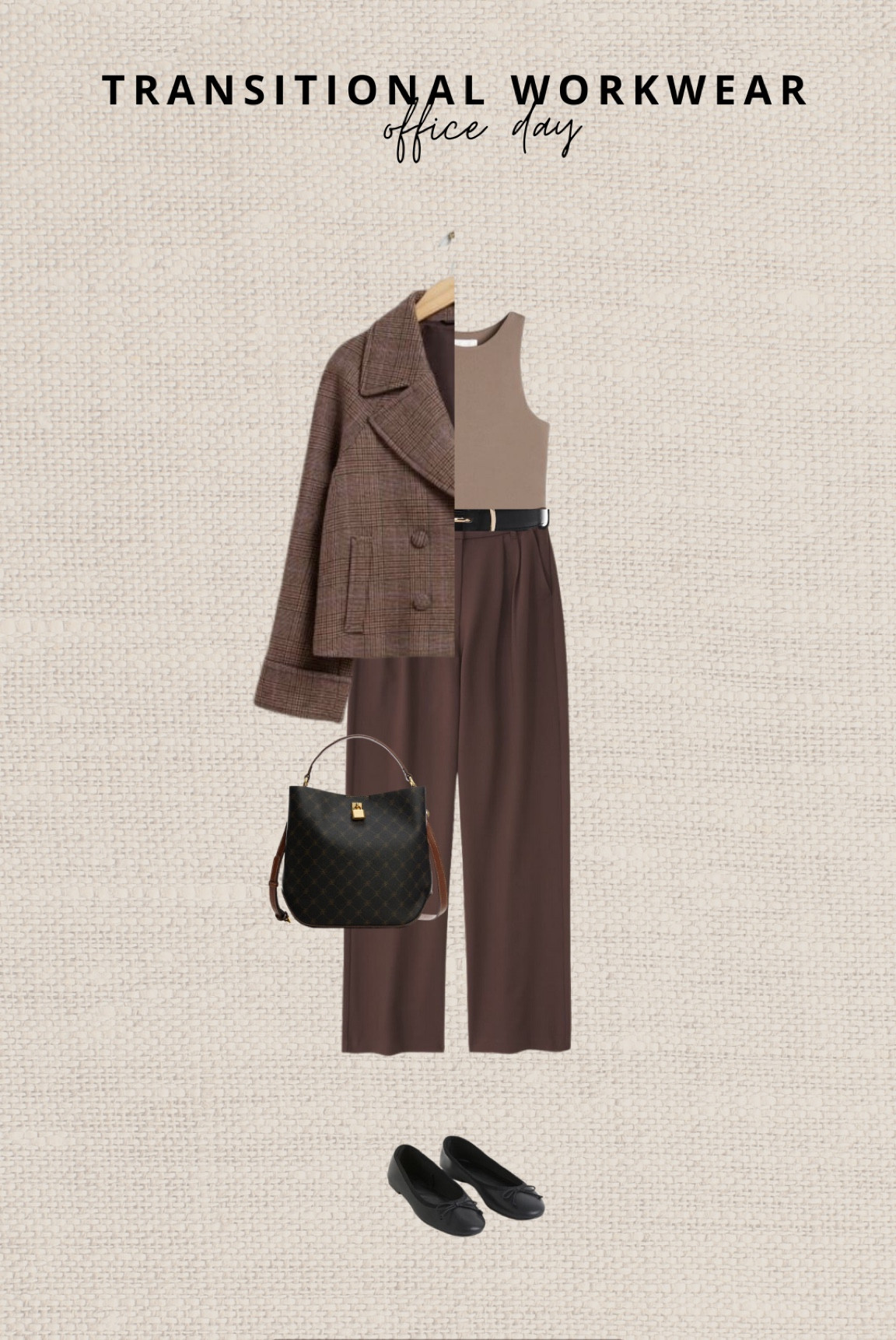 Trasitional workwear outfit 👩🏽‍💻

Read the size guide /size reviews to pick the right size. Leave a 🖤 to favorite this post and come back later to shop. 

outfit inspiration, summer style, office outfit, H&M, Abercrombie & Fitch, cropped pea coat, jersey neutral body, Mango bags, black bag, black ballet pumps, black belt, Nordstrom. 

#LTKworkwear #LTKSeasonal #LTKstyletip