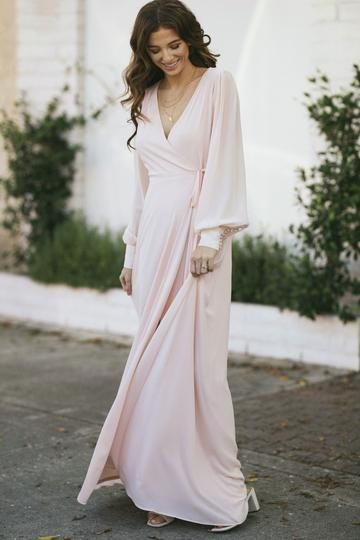 Chloe Long Sleeve Wrap Maxi Dress | Morning Lavender