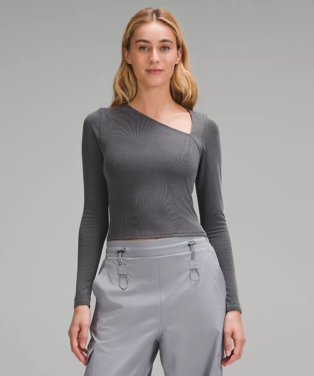 Soft Ribbed Asymmetrical Long-Sleeve Shirt | lululemon (AU)