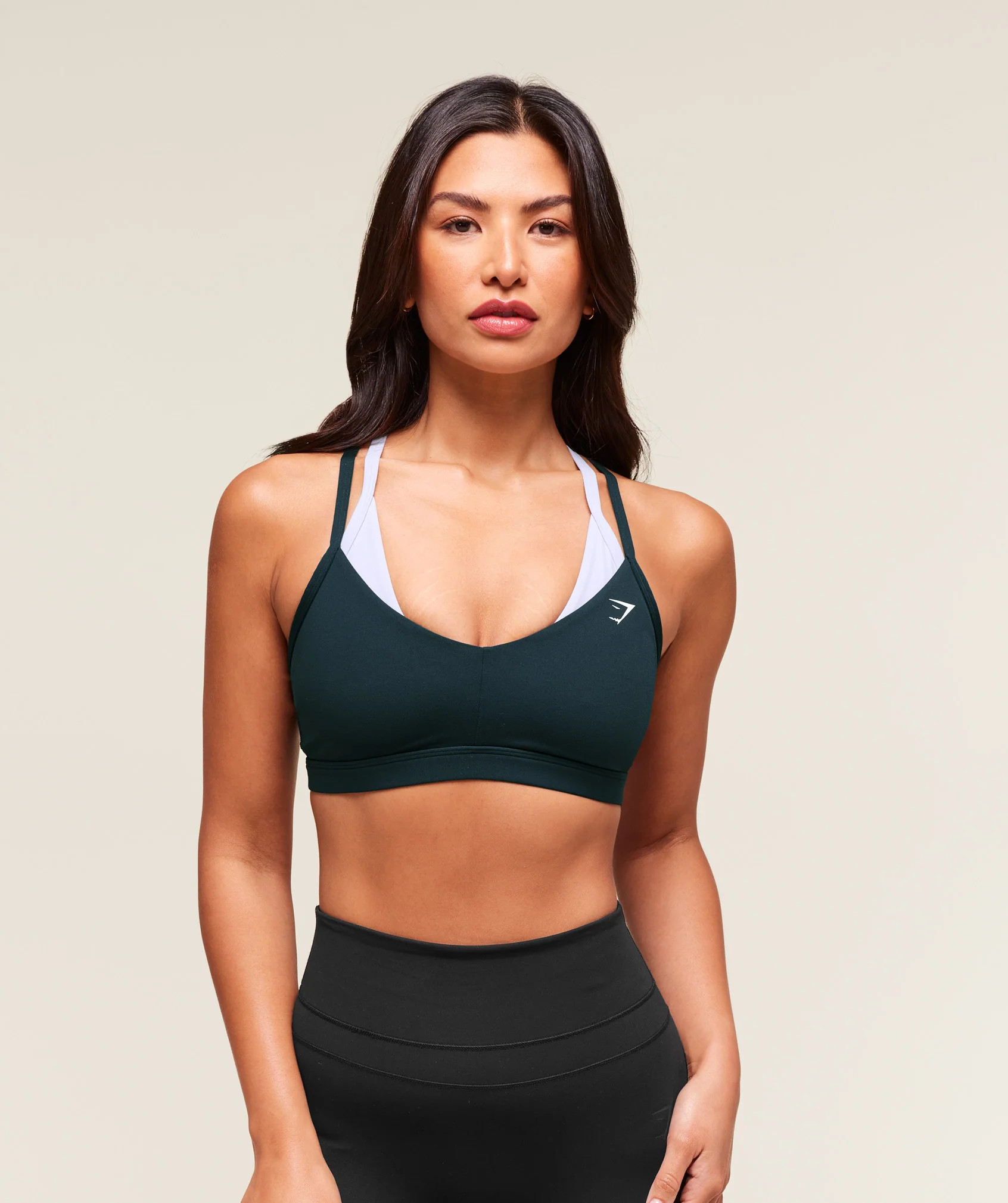 Gymshark Double Up Sports Bra - Deep Petrol Blue/Smoke Blue | Gymshark US