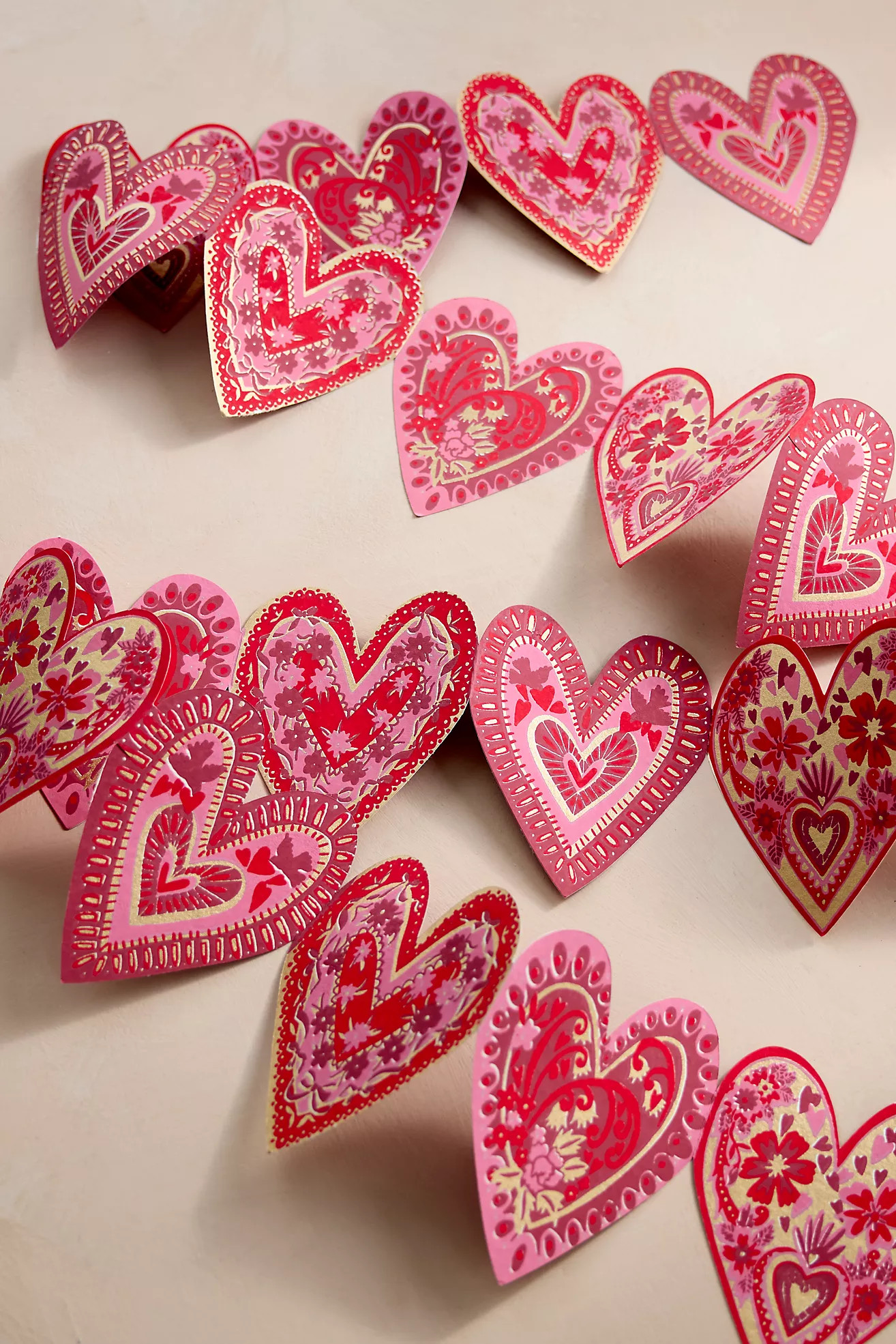 Hearts Paper Concertina Garland | Anthropologie (US)