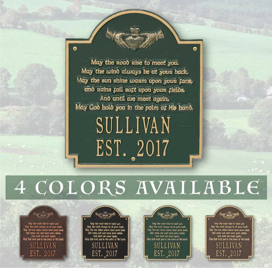 Personalized Irish Claddagh Poem Plaque, With Family Name and Est Date - Etsy | Etsy (US)