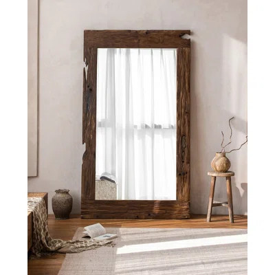 Retro Weathered Wood Frame Mirror | Wayfair North America