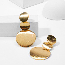 Layered Disc Drop Earrings 1pair | SHEIN