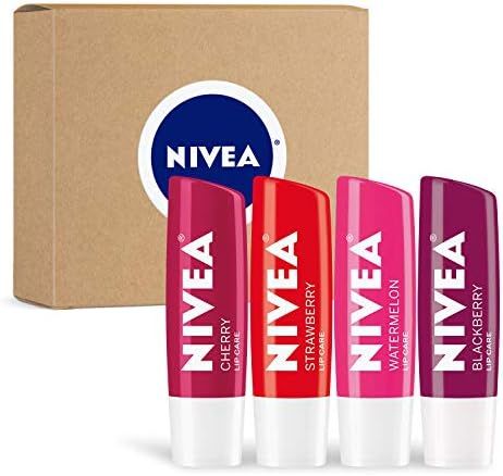 NIVEA Lip Care Fruit Variety Pack - Tinted Lip Balm for Beautiful, Soft Lips - Pack of 4 | Amazon (US)