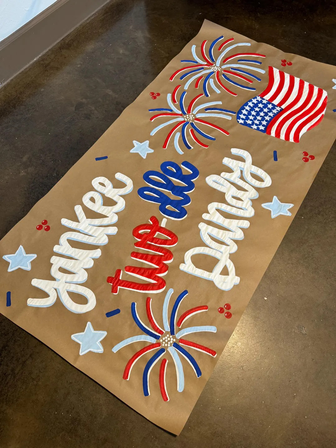 Custom Hand-painted Birthday Party Banner, Yankee Two-dle Party, July 4th Party, Kraft Paper Bann... | Etsy (US)