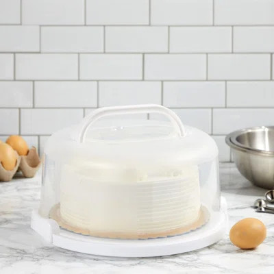 Round Cake & Pie Carrier With Lid And Handle - Dessert Storage Container For Cupcakes - 12 X 5.9 In Cake Carrier | Wayfair North America