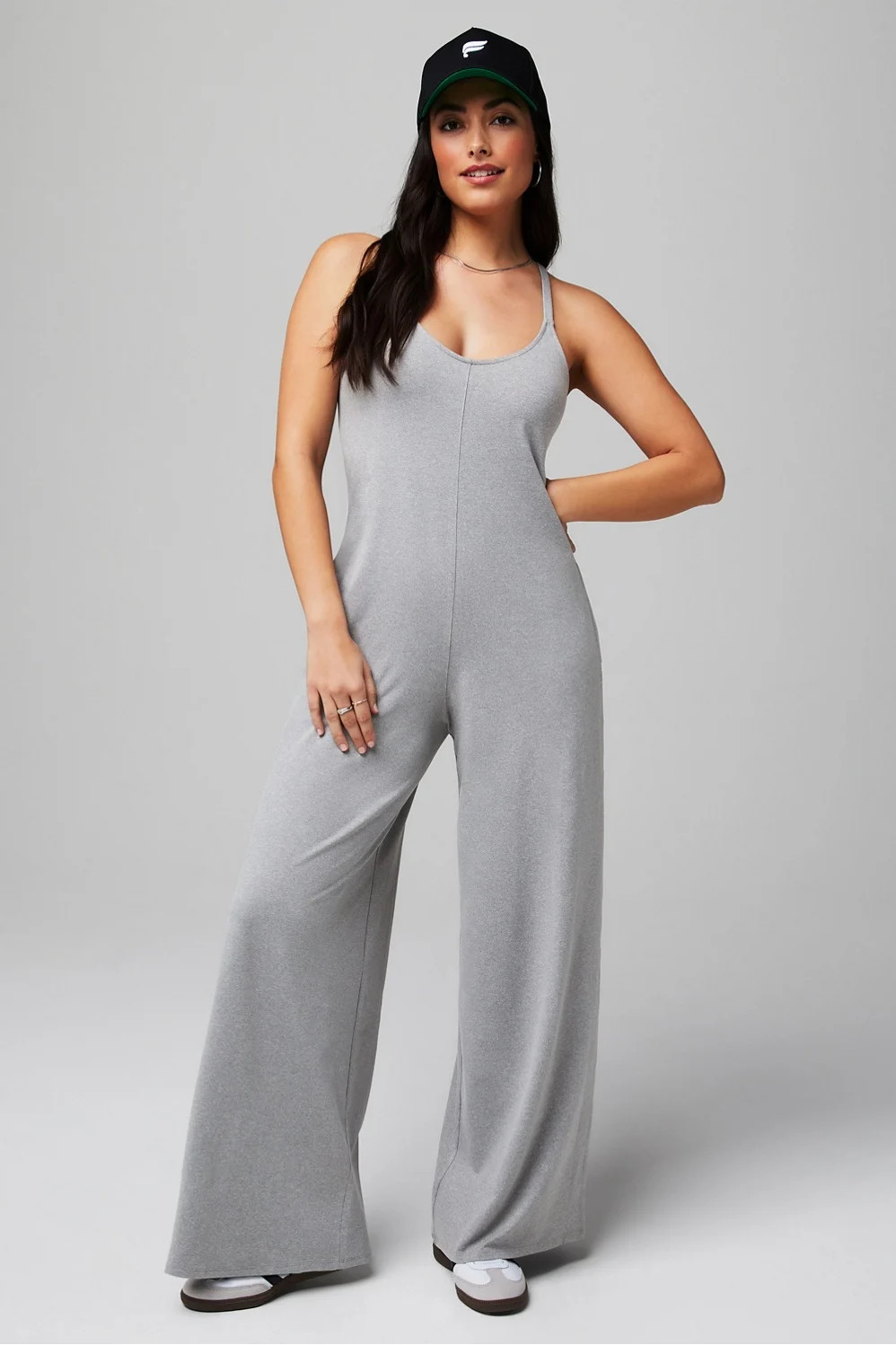 Cloud Jersey Wide Leg Onesie | Fabletics - North America