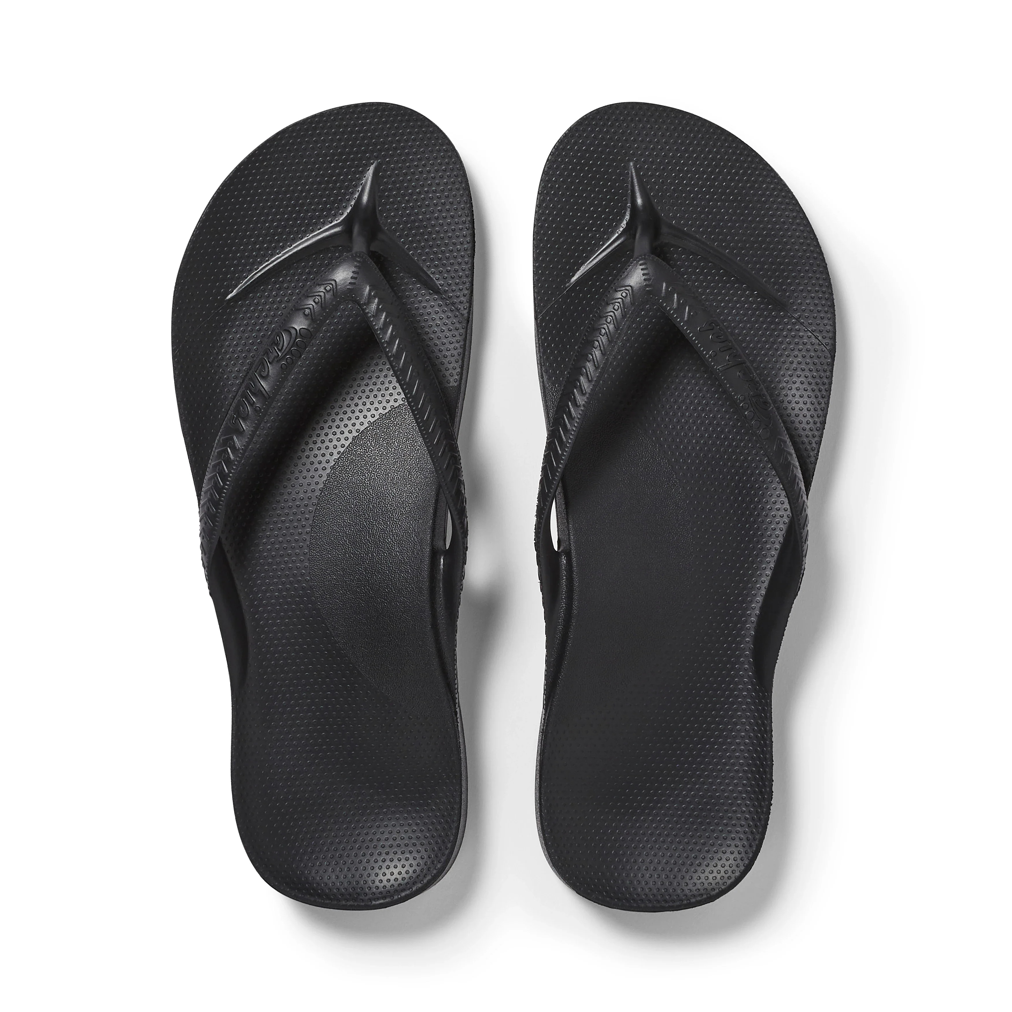 Arch Support Flip Flops - Classic - Black | Archies Footwear US