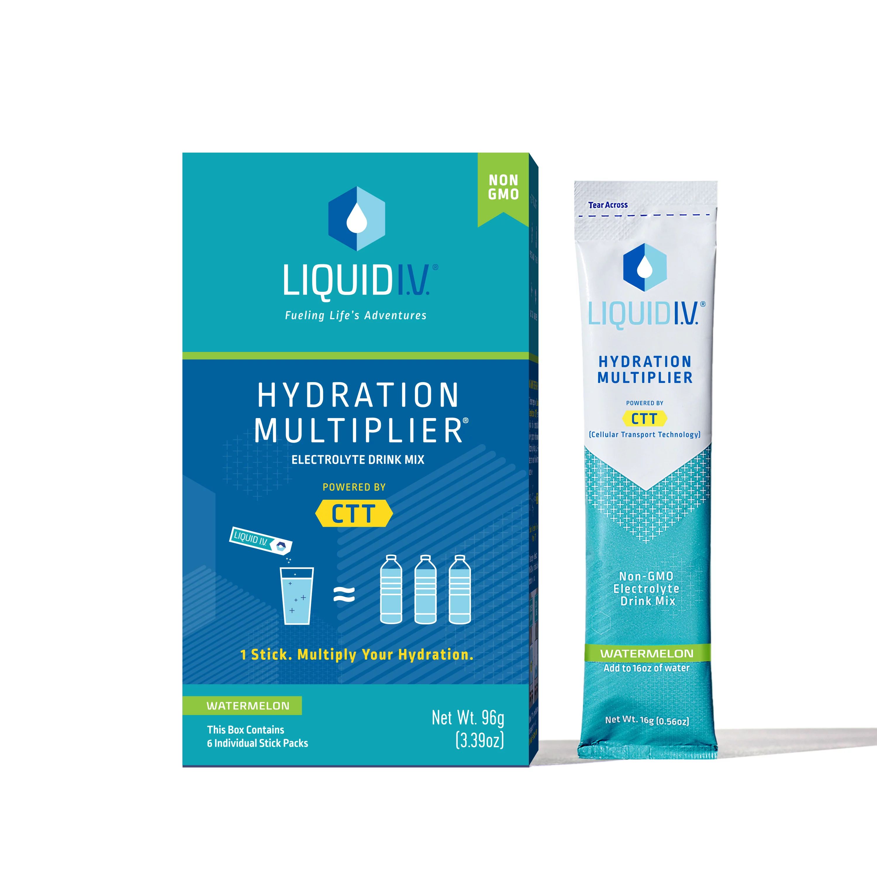 Liquid I.V. Hydration Multiplier Drink Mix, Watermelon, 6 Ct | Walmart (US)