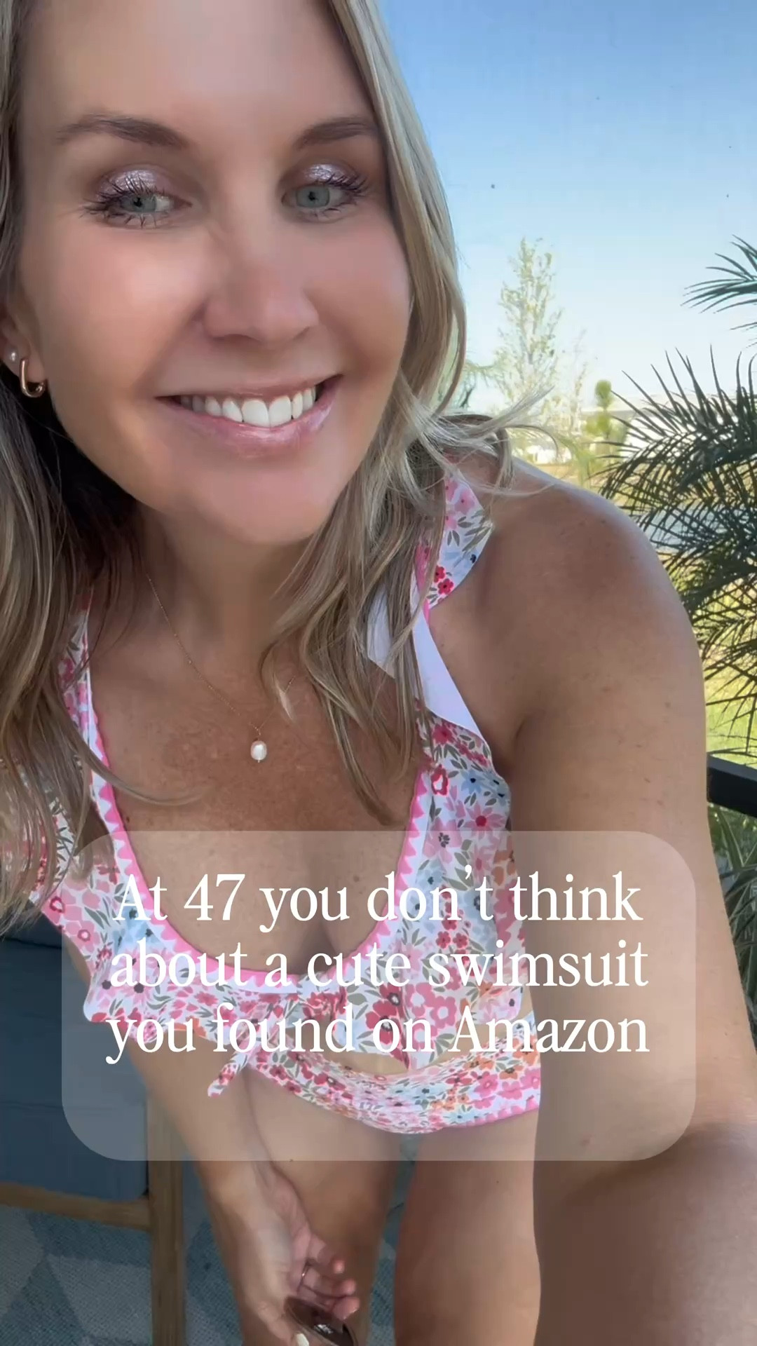 Unbothered era ✨ that’s midlife ladies! Believe me, I went through tough times thinking I wasn’t good enough to wear one.  If you feel that way I encourage you to get help. Promise it gets better. I still have my ups and downs.  I will share the details of my journey over the next weeks in my stories. 👀 91lbs down in my 40’s 
🌸 If you like my suit comment SEND and I’ll DM you the link, as always you can find everything share in my bio! @Amazon Fashion #swimsuit 

#LTKSwim #LTKOver40