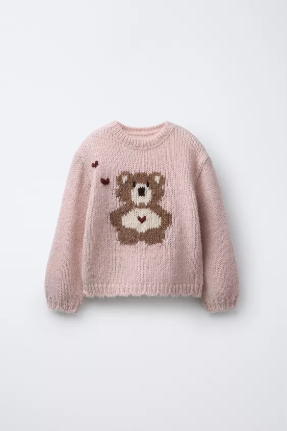 EMBROIDERED BEAR KNIT JUMPER | Zara US