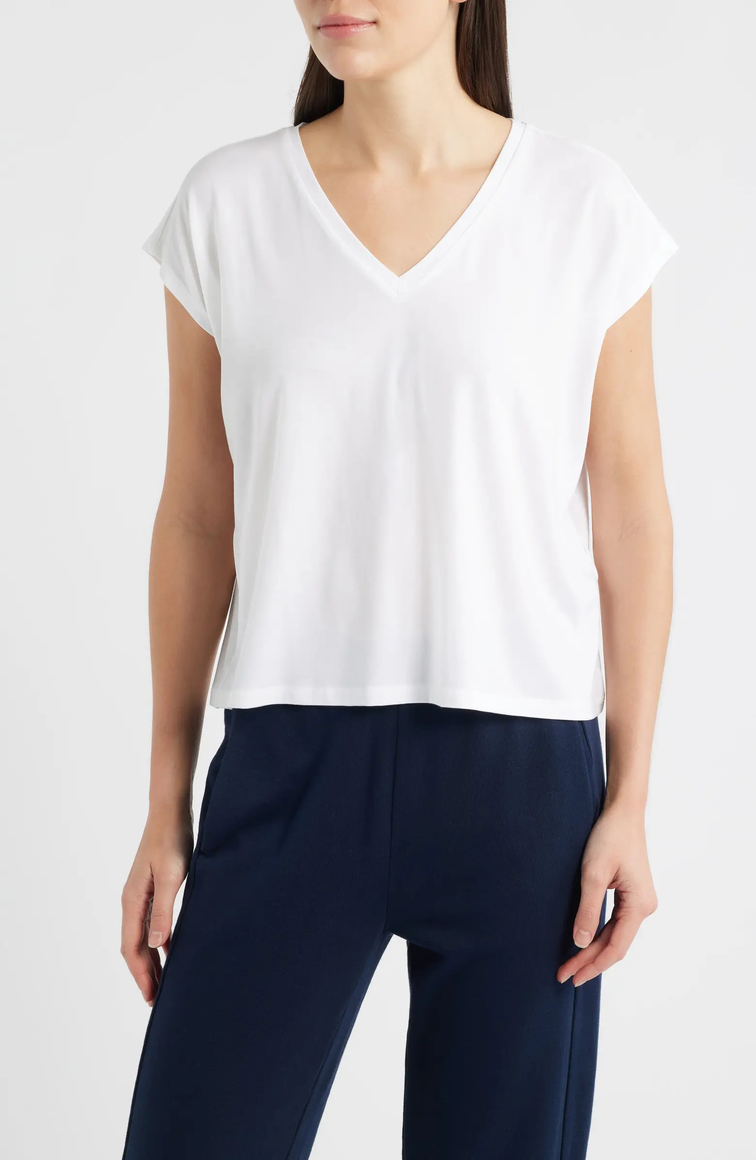 Eileen Fisher V-Neck Boxy T-Shirt | Nordstrom | Nordstrom