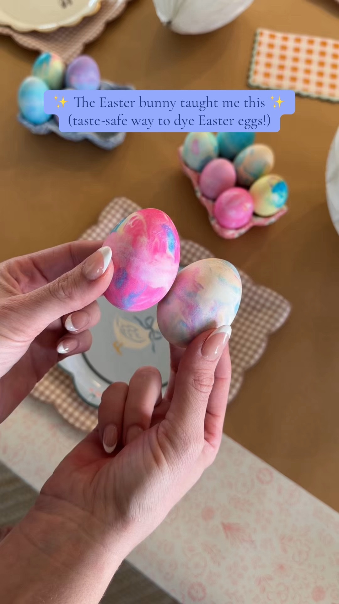We tried something new for Easter eggs this year… and I don’t think we’ll ever go back 🐣

Whipped cream + food coloring = the prettiest eggs and a much more kid-friendly process.

No worries about little tastes, just lots of fun and color 🤍

Just let sit for 15-30 minutes and then wash off 🐰🐣

#craftymom 

#LTKmomlife #LTKBaby #LTKKids