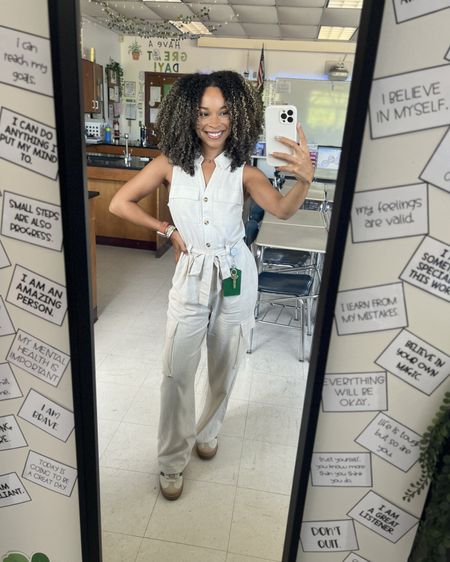 Teacher Outfit 🌿 Jumpsuit is from TJMaxx , I linked some similar options 🤗

#LTKWorkwear