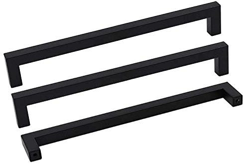goldenwarm Black Kitchen Cabinet Handles Dresser Drawer Pulls 256mm Hole Centers- LSJ12BK256 Flat... | Amazon (US)
