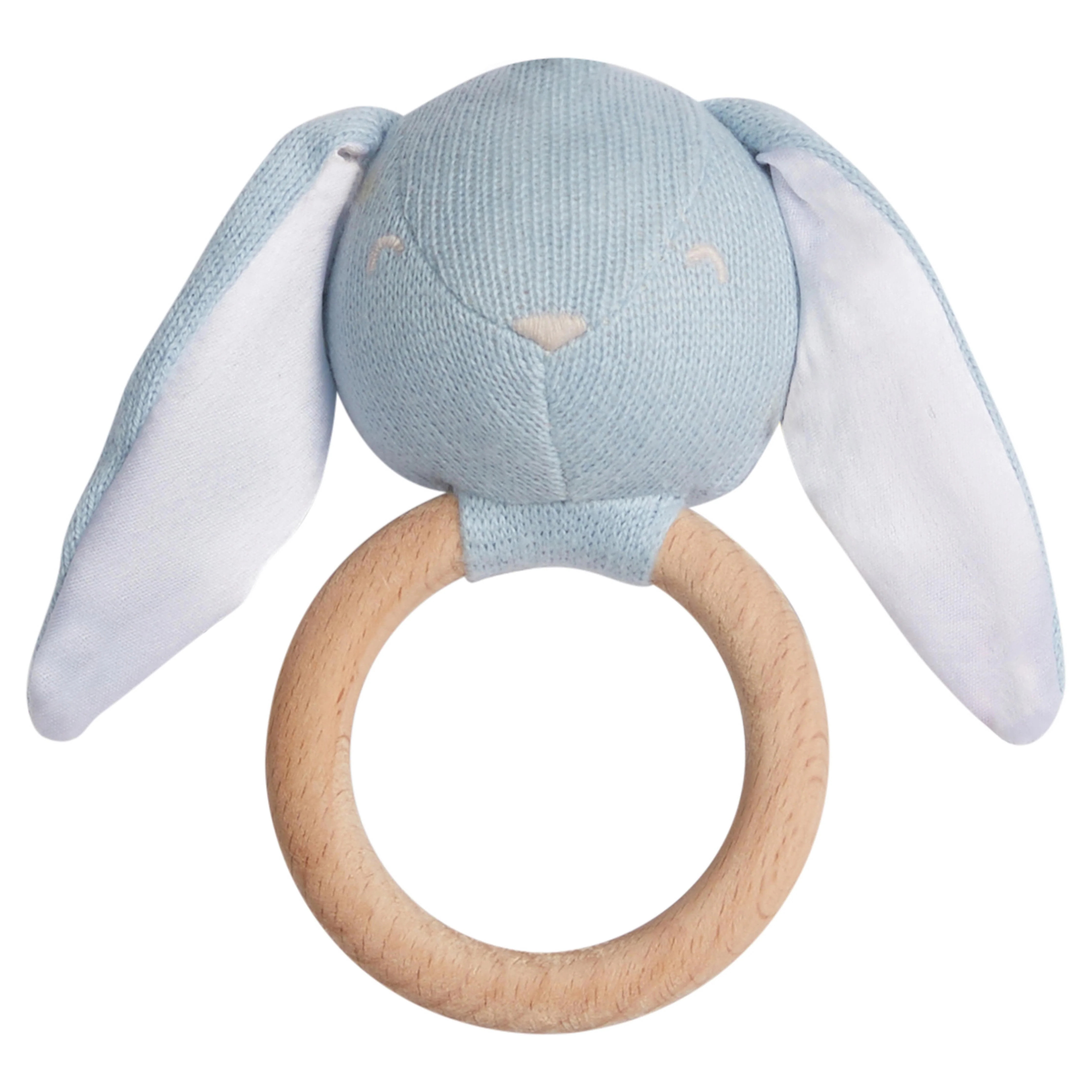 Infant Blue Bunny Rattle - Classic Baby Boy Gifts | Little English