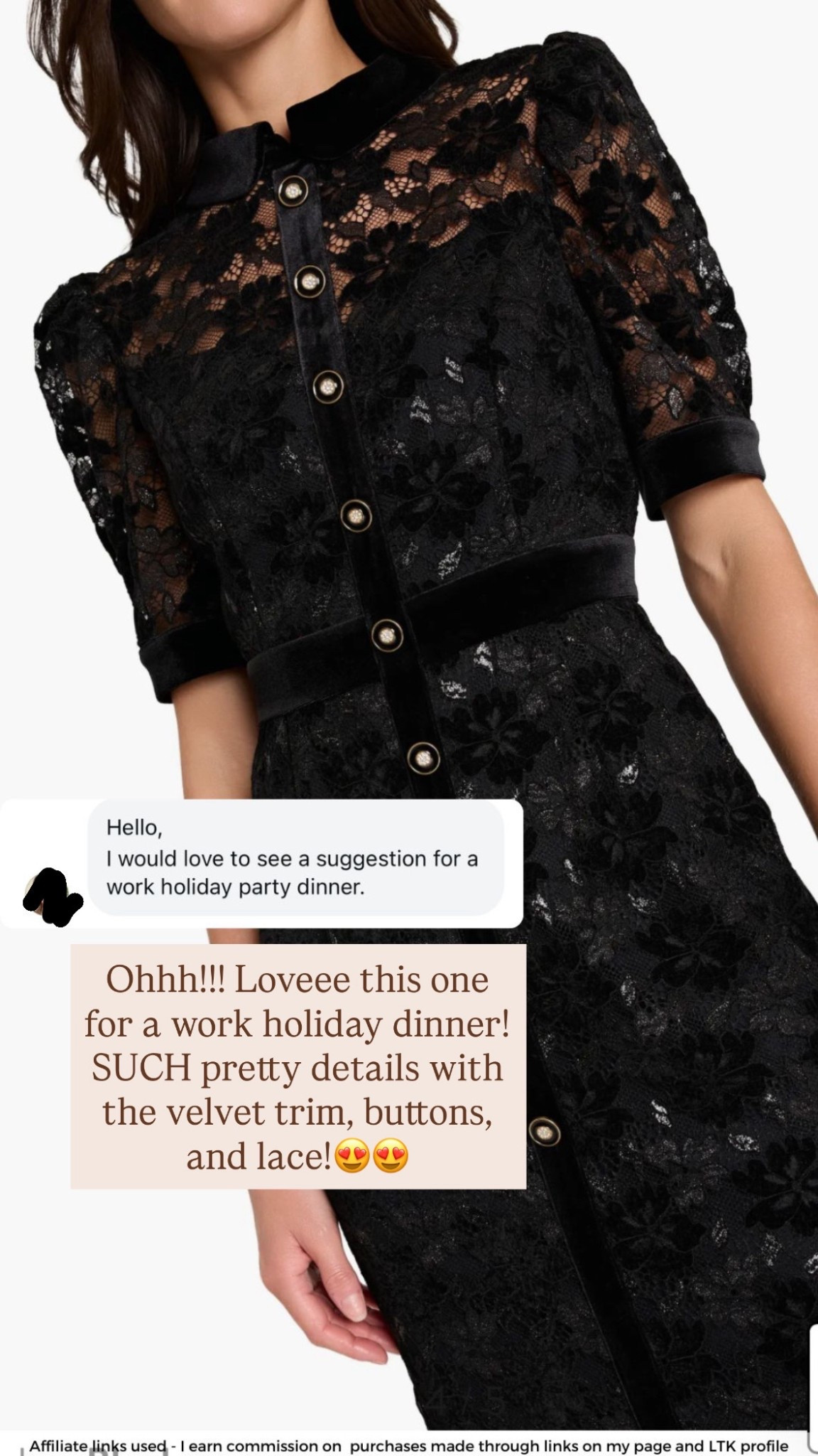 Work holiday party dinner dress

Black lace midi dress 

#LTKHoliday