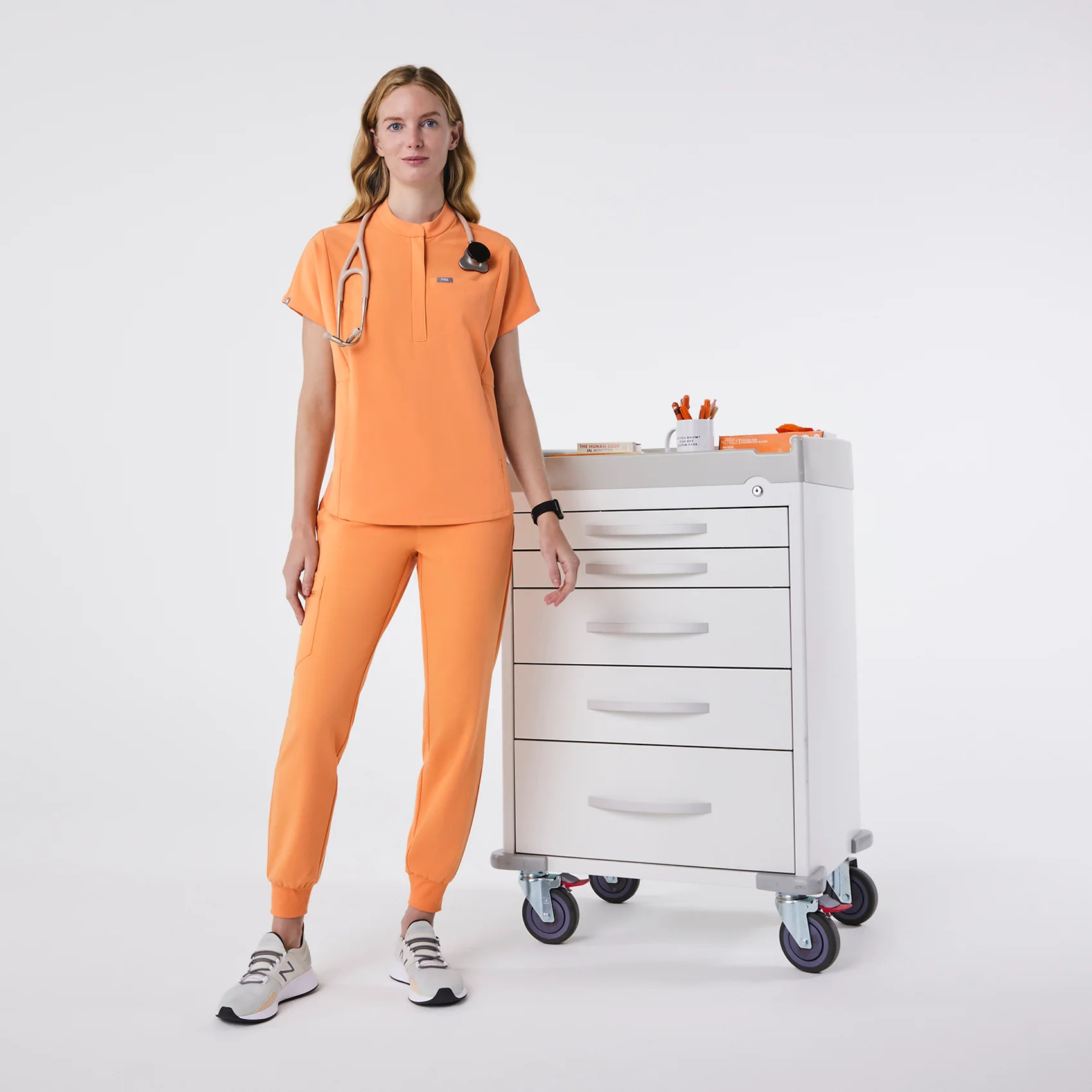 Women's Montex Classic Scrub Top - Shaka Orange · FIGS | FIGS