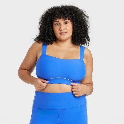 Women's Everyday Soft Light Support Piped Sports Bra - All In Motion™ Blue 4X | Target