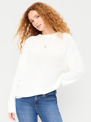 Crew-Neck Shaker Stitch Tunic Sweater | Old Navy (US)