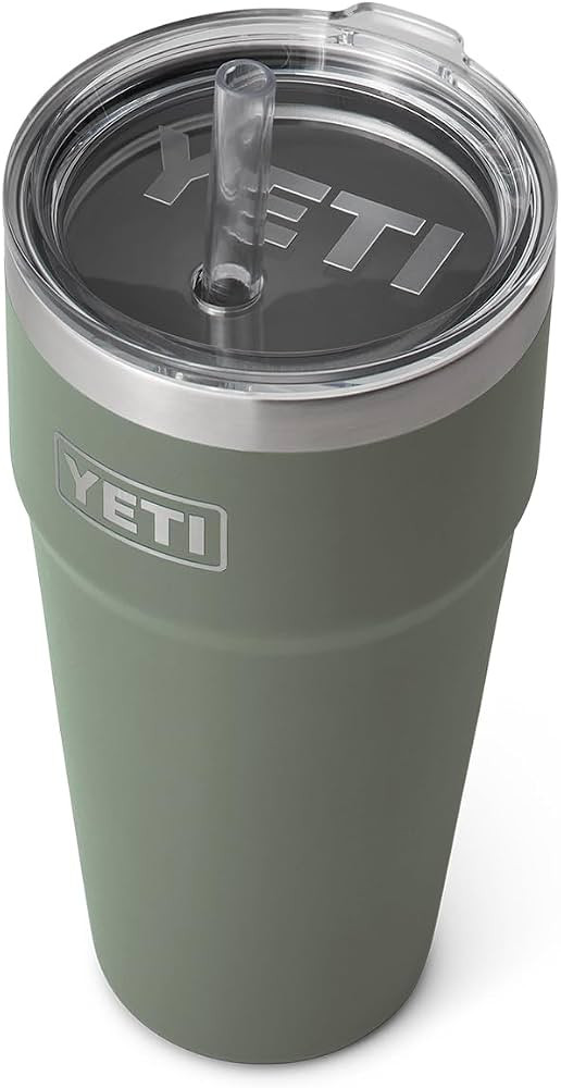 YETI Rambler 26 oz Straw Cup, Vacuum Insulated, Stainless Steel with Straw Lid, Camp Green | Amazon (US)