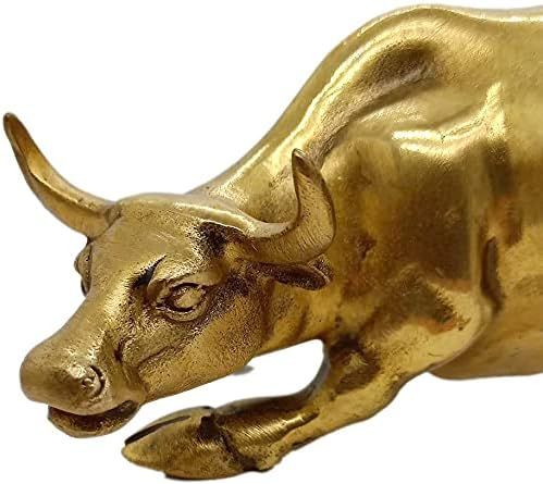 Sculpture Home Decoration Golden Copper Bull（Feng Shui）Represents Good Luck of Life, Brass Bu... | Amazon (US)
