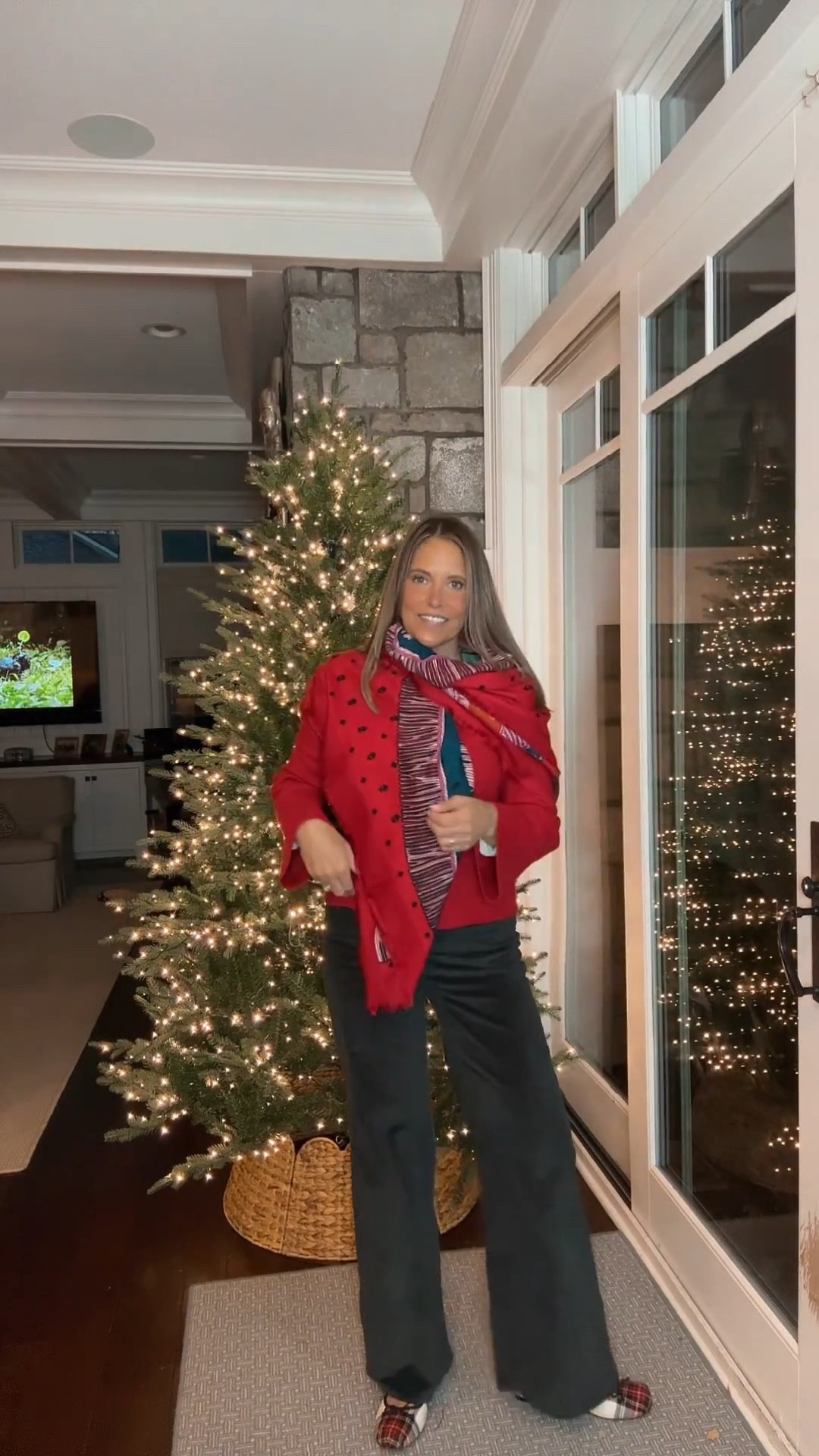 Mothers are always right! Right? Put together this festive look for running out! I love the bright colors mixed with the pattern on the scarf! Elegant without being over the top! 

#LTKSeasonal #LTKMidsize #LTKOver40