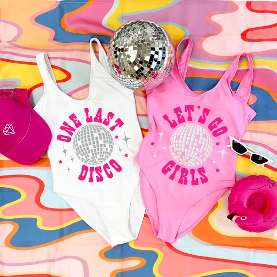 Disco Bride Bride Swimsuit Let's Go Girls Man I Feel - Etsy | Etsy (US)