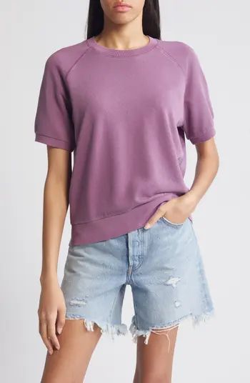 Short Sleeve Cotton Blend Sweatshirt | Nordstrom