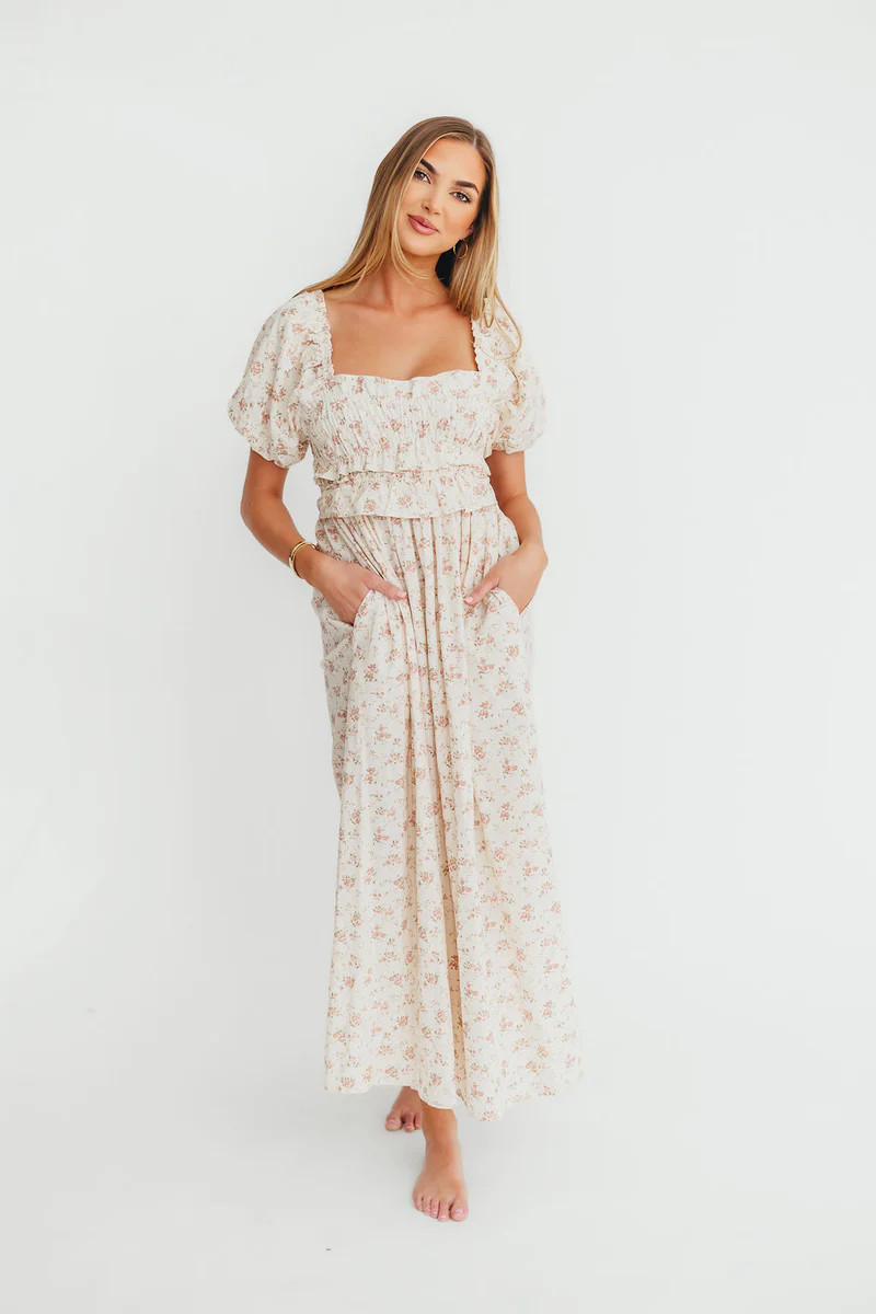 Finley 100% Cotton Peplum Midi Dress in Petal Pink - Bump & Nursing Fr | Worth Collective